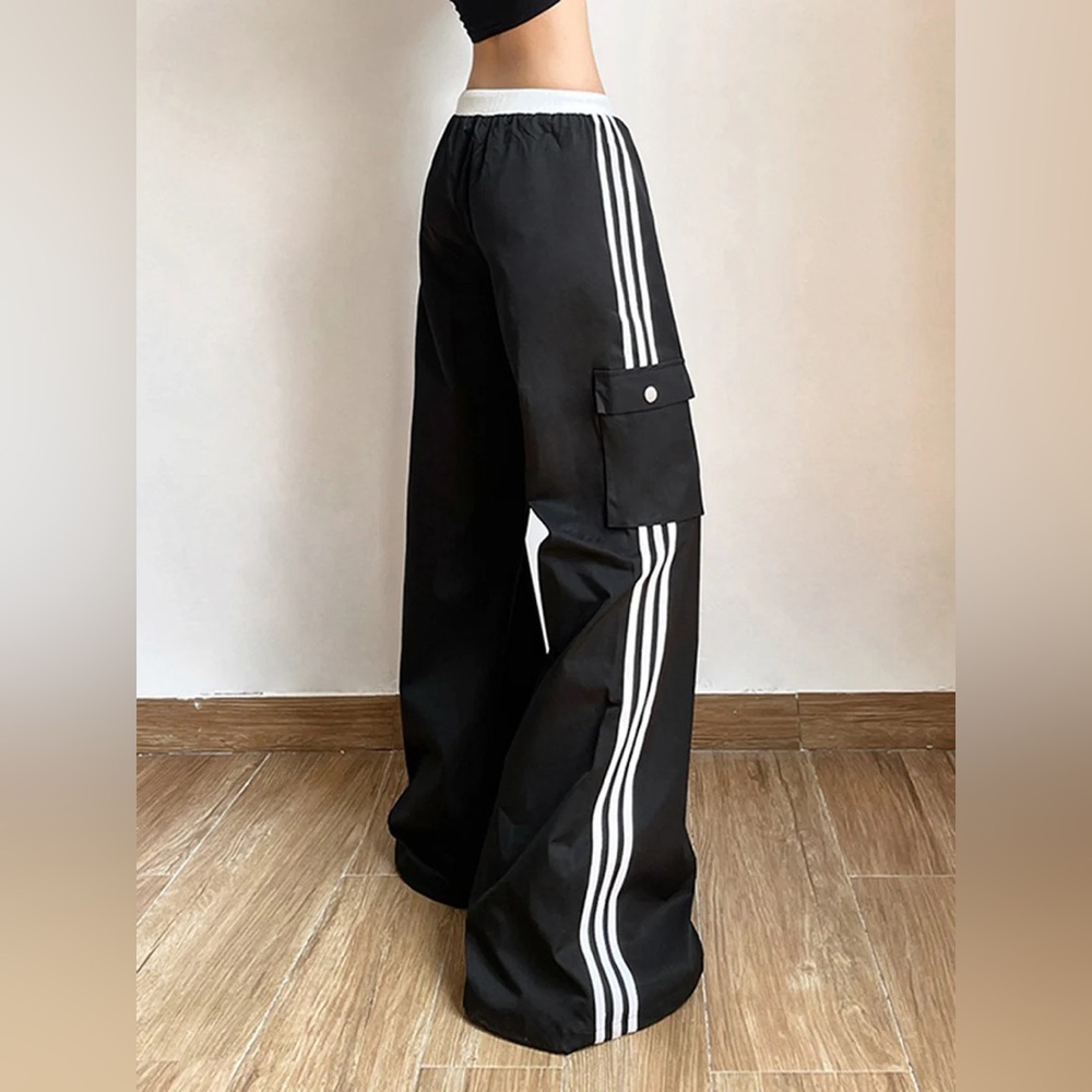 Striped Patchwork Drawstring Pants